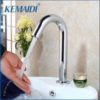 KEMAIDI Deck Mounted Bathroom Basin Sink Faucet Cold & Hot Hand Touch Tap Automatic Inflated Sensor Faucet Crane