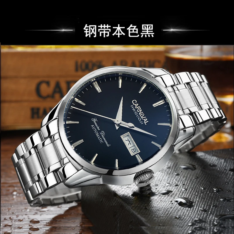 Switzerland Carnival Top Brand Luxury Men Watches Automatic Self-Wind Watch Men Sapphire reloj hombre relogio clock C8646G-8