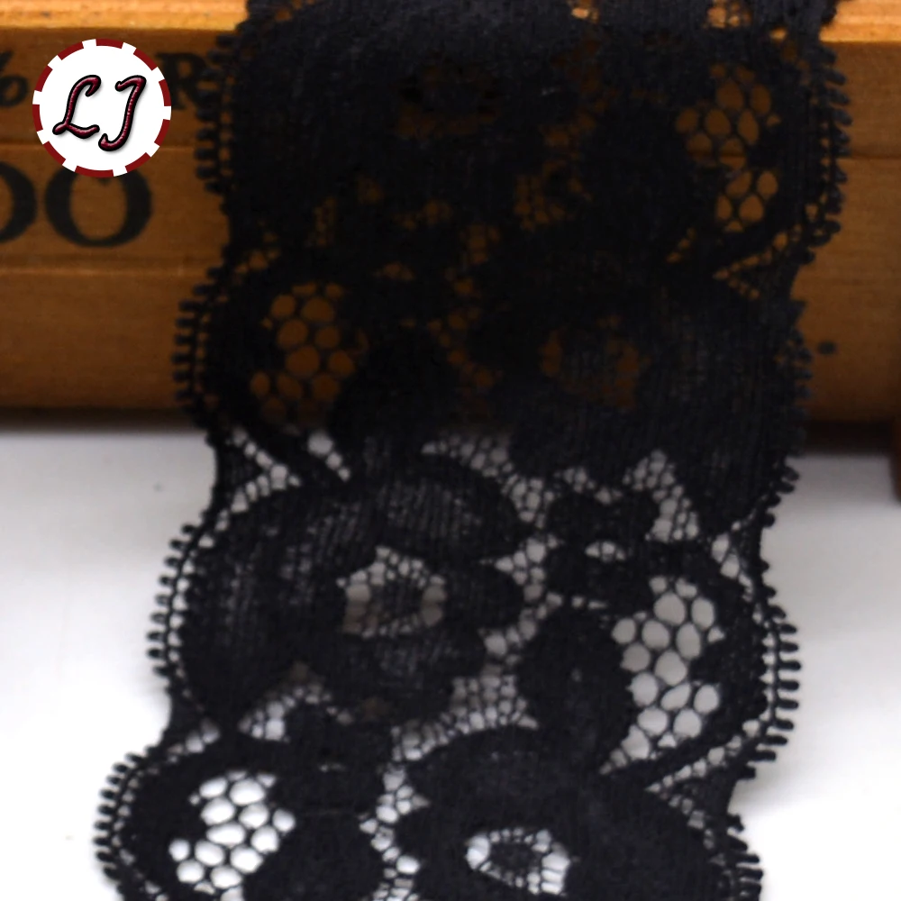 New hot sale 5yd/lot High Quality black Elastic Lace Trim ribbon For Sewing crafts decoration lace handmade accessories DIY