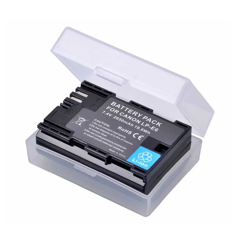 

2650mAh LP-E6 LPE6 LP-E6N Battery/Type C Charger for Canon EOS 5D Mark IV 5D2 5DS R Mark II 2 III 3 6D 60D 60Da 7D 7D2 7DII 70D