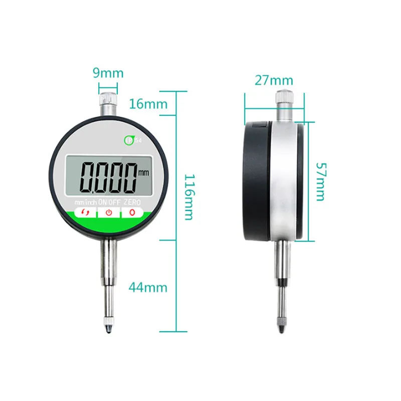 Imagem -06 - Gama de Indicadores de Discagem 0.001 Milímetros Relógio Comparador Digital de Precisão Métrica Polegada Dial Medidor Micrômetro de Medição do Medidor 012.7 mm