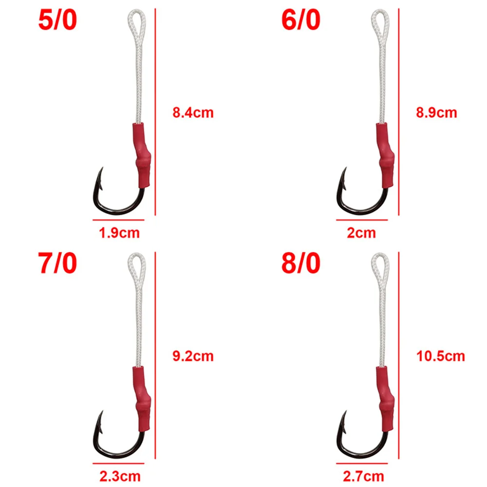 Hyaena 100pcs Stainless Steel Assist Fishing Hooks With PE Line Carp Fishing Tackle Accessories Fly Tying Jig Bait Fishhooks