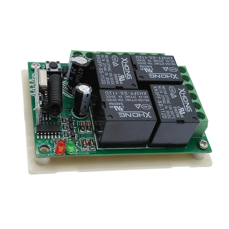 4 Way wireless remote control switch 433MHZ DC 12V relay receiver module RF 4NO+4NC controller