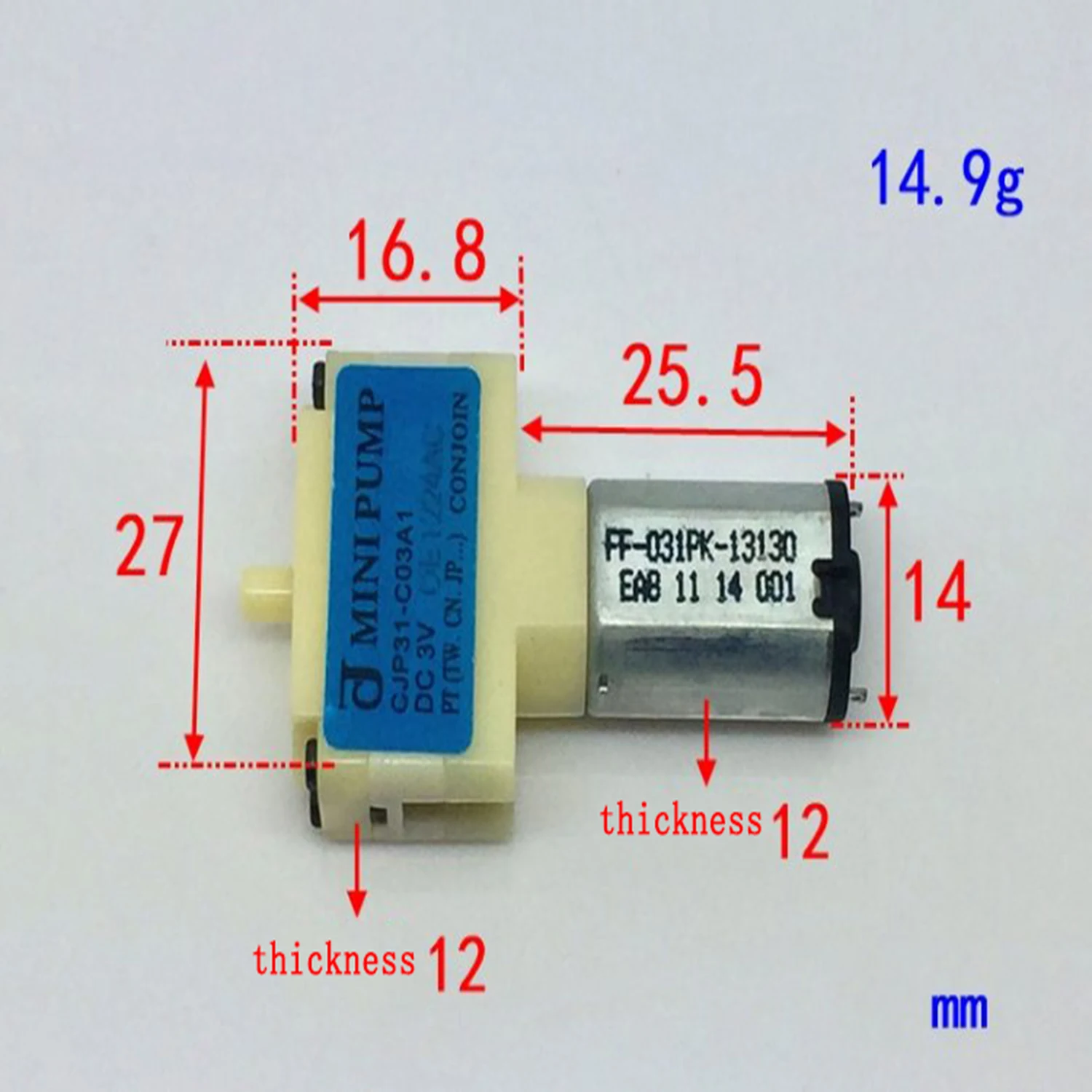 CJP31-C03A1 Micropump DC 3V mciro pressure air pump oxygen pump sphygmomanometer pump KPM14A MINI PUMP