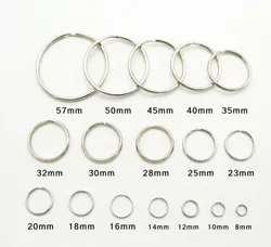100pcs Stainless Steel Fishing Key Ring Split Clip Swivel Double Loop 8mm to 50mm Hook Connector carp fishing Accessory Tools