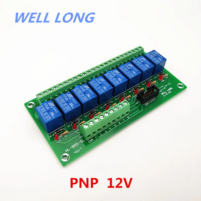

8 Channel PNP Type 12V 10A Power Relay Interface Module,SONGLE SRD-12VDC-SL-C Relay.