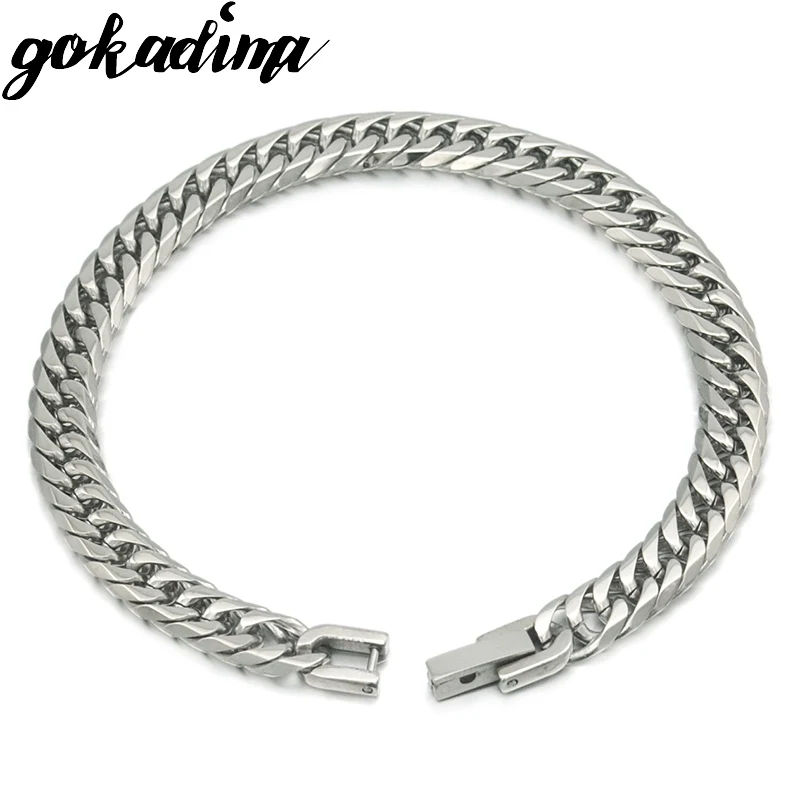 Gokadima Girls Women\'s Bracelet 2017 Christmas Gift Stainless Steel Link Chain Bracelet Jewelry Party, Wholesale