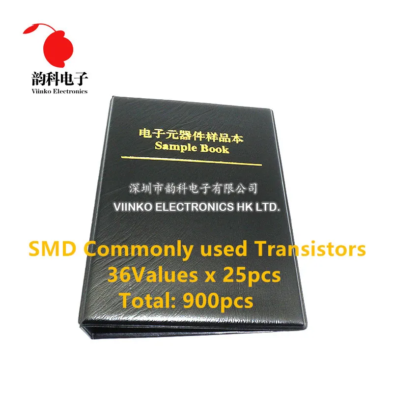 Kit surtido de transistores SMD de uso común, libro de muestras surtido, 36 tipos, X25 piezas