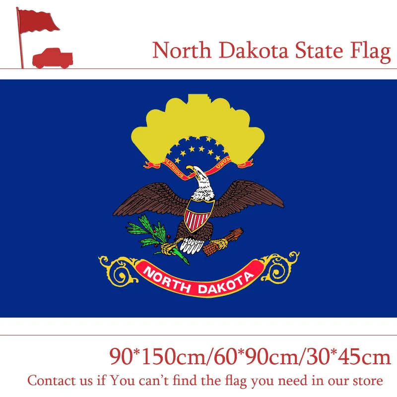 North Dakota State Flag 3*5FT Polyester Banners 90*150cm 60*90cm 40*60cm Flying Flag 15*21cm Hand Flag America