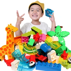 Big Size DIY Marble Race Run Building Blocks Accessories DIY Bricks Funnel Slide Block Figures Toys For Children Kid Gift