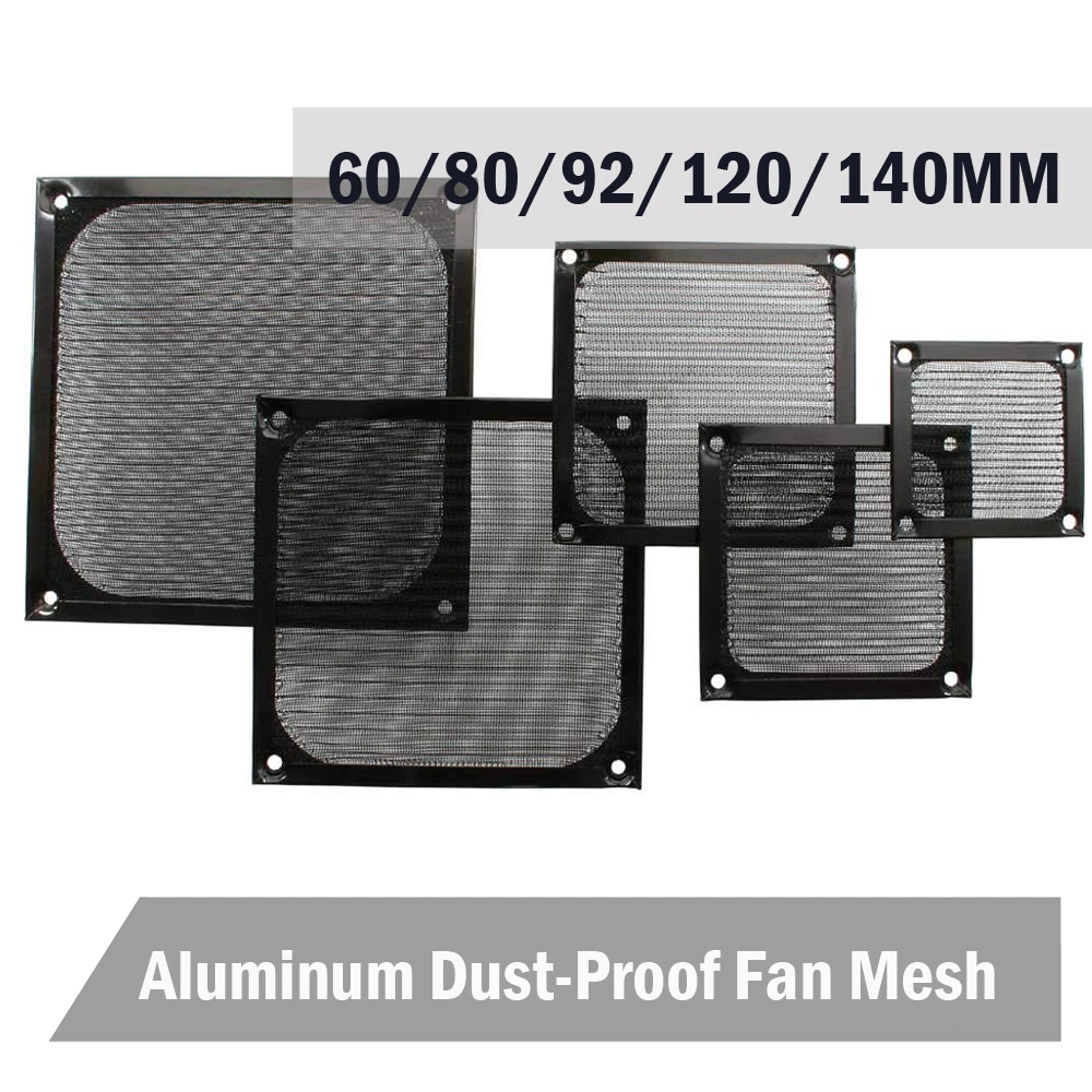 

5 PCS Gdstime 140mm Fan Aluminum Dustproof Cover Dust Filter for PC Cooling Chassis Fans Grill Guard 60mm 80mm 90mm 120mm Fan