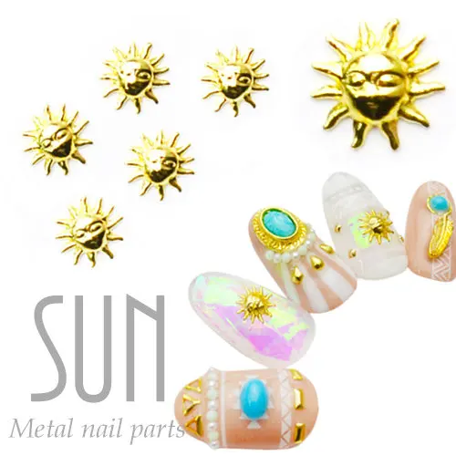 250pcs gold/silver metal nail art rivets sun shape alloy nail art stud nail art decorations Japan fashion trend nail metal part