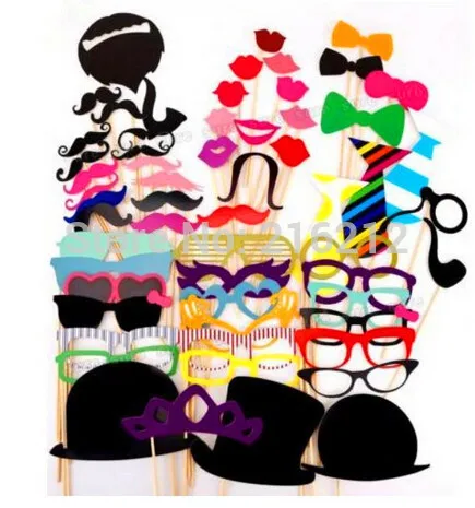 

New Arrive 58pcs/set Funny Photo Booth Props Hat Mustache On A Stick Wedding Birthday Party Favor