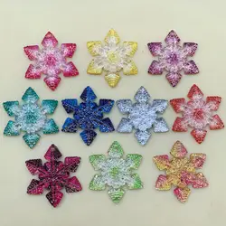 Scintillante della moda acrilico Strass 2 fori di Grandi Dimensioni del Fiocco di Neve Dei Monili Regalo Di Natale Per cucire Vestiti decorazione 10pcs 30 millimetri-b53