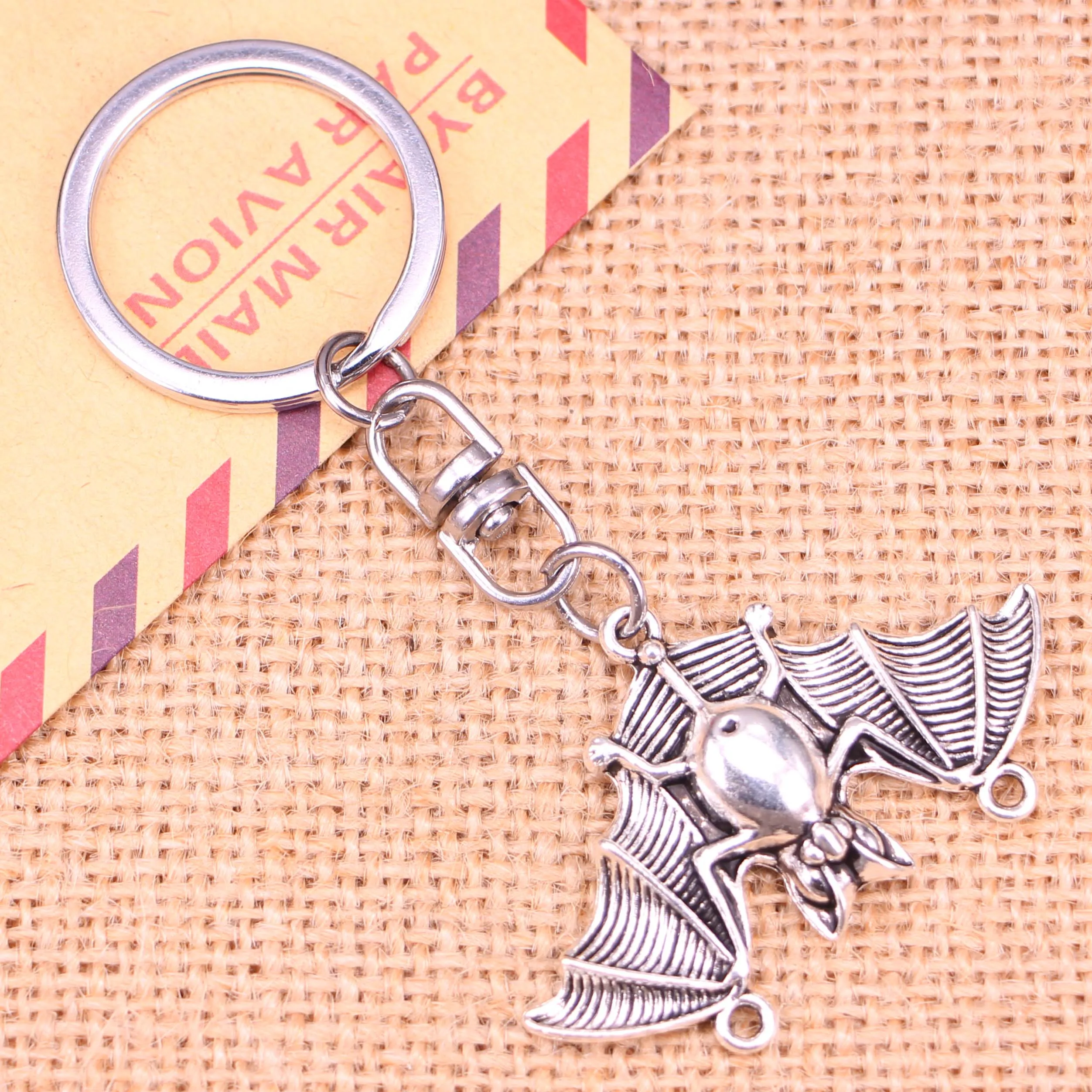 20pcs New Fashion Keychain 29*47 mm bat vampire dracula connector Pendants DIY Men Jewelry Car Key Chain Souvenir For Gift