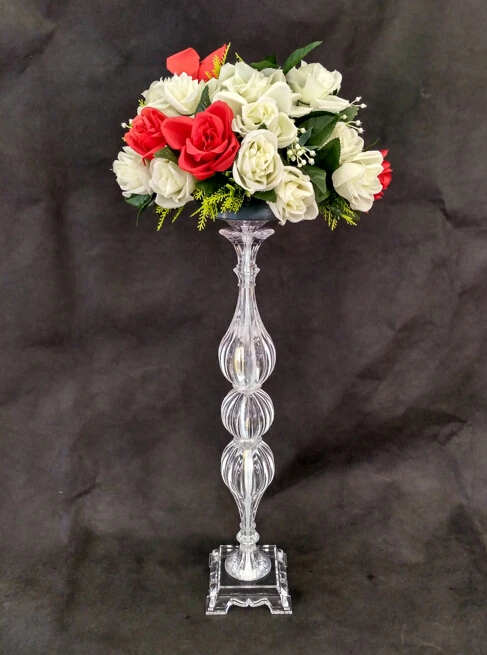 

Silver Metal Candle Holders Stand Flowers Vase Candlestick As Road Lead Candelabra Centre Pieces Wedding Decoration