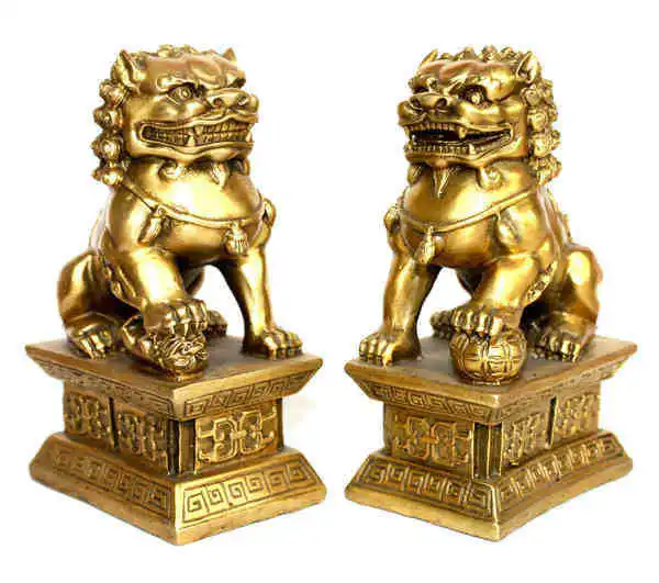 

New Free Shipping Chinese Folk Fengshui Brass 2pcs/lot Lion Statue Money Wealth Statue Home Decoration Furnishing Articles