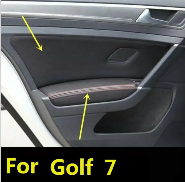 For Golf 7 2014 - 2018 Microfiber Front / Rear Door Panel Armrest  Leather Cover Protective Trim car interior