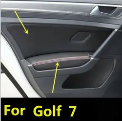 For Golf 7 2014 - 2018 Microfiber Front / Rear Door Panel Armrest Leather Cover Protective Trim car interior
