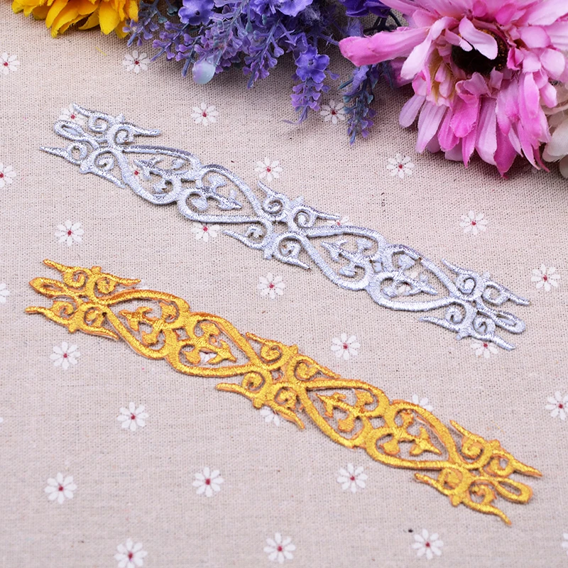 20 pieces/lot Golden And Silver National Characteristic Decorative Embroidered Applique Clothes Patch