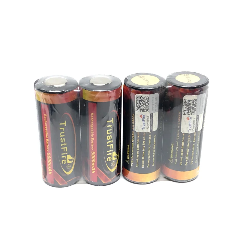 20pcs/lot TrustFire 5000mAh 26650 3.7v Colorful Battery Rechargeable Lithium Batteries Cell with Protection Board For Torches