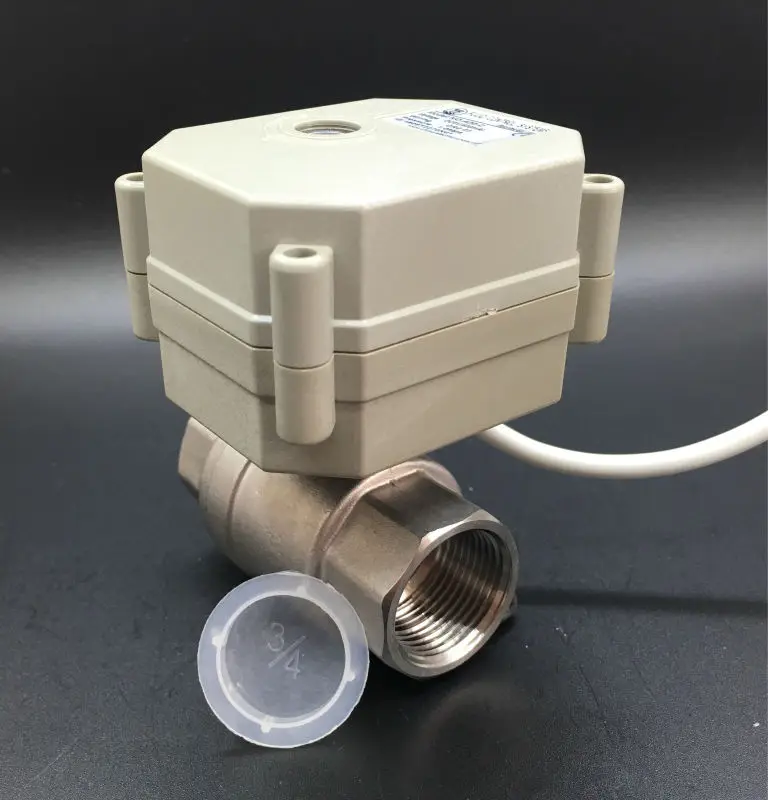 TF20-S2-C Stainless Steel DN20 BSP/NPT 3/4'' Normally Open Normally Closed Valve AC110-230V Actuated Valve CE IP67 Metal Gear