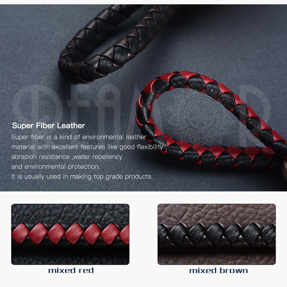 REAMOR New 12*6mm Black Mixed Brown Red Super Fiber Braided Leather Rope DIY Bracelet PU Wide Leather Cords For Jewelry Making