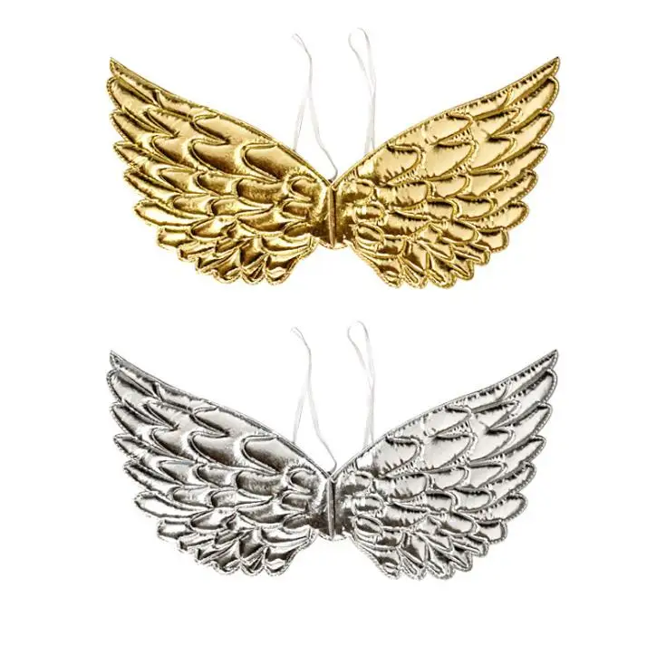 

Angel Fairy Wings Dress Up Wing Halloween Wedding Birthday Party Costume Accessories Background Decor Gold Silver SN1882