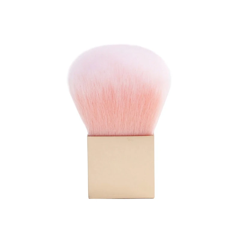 70mm Pink Hair Short Square Aluminum Handle Professional Cleaning Nail Dust Polish Art Blush Powder Brush Tool Accessory Product