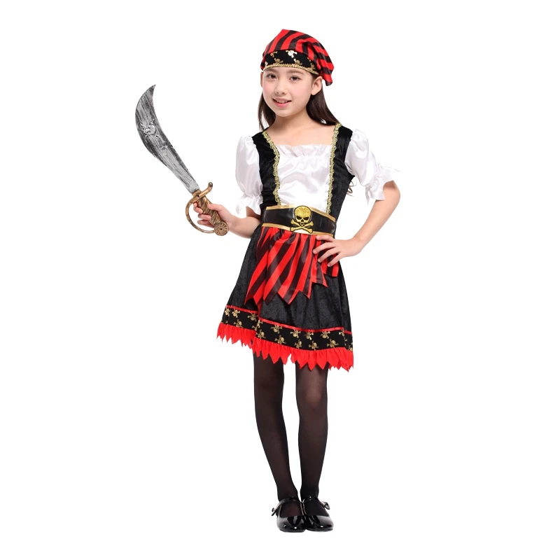 เด็กเด็ก Cutie Pirate เครื่องแต่งกายสำหรับสาวฮาโลวีน Purim Carnival Mardi Gras PARTY แฟนซีชุด