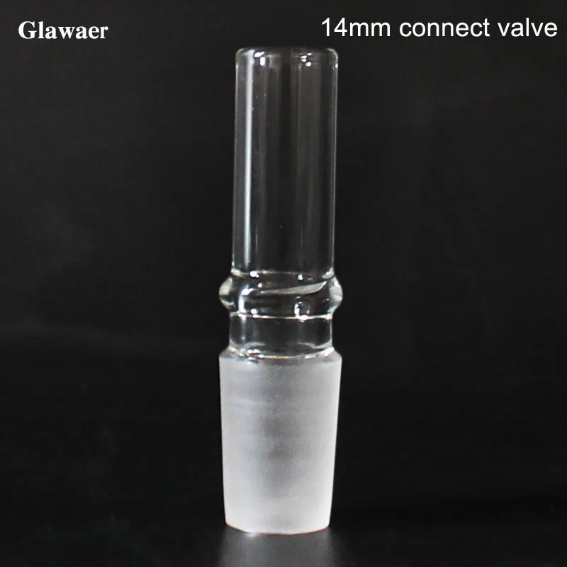 1pcs glass hookah shisha 14mm or 19mm spiral shape contact valve bent type connect valve release vapor valve hookah accessories