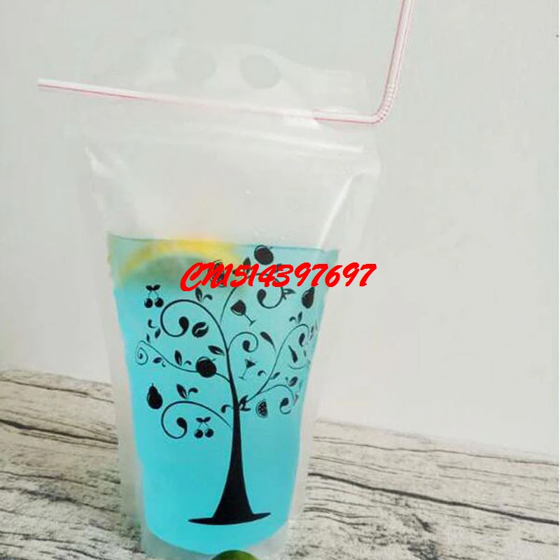 500pcs/lot Transparent Self-sealed Plastic Beverage Bag DIY Drinkware Drinking Bag Fruit Juice Food Storage Bag FF18070202