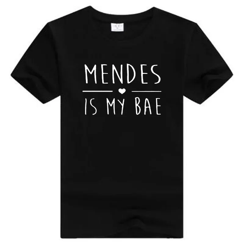 Skuggnas Women Tops Tumblr T-Shirt Shawn Mendes IS My BAE T Shirt Funny Tops Summer grunge 90s fashion aesthetic clothes