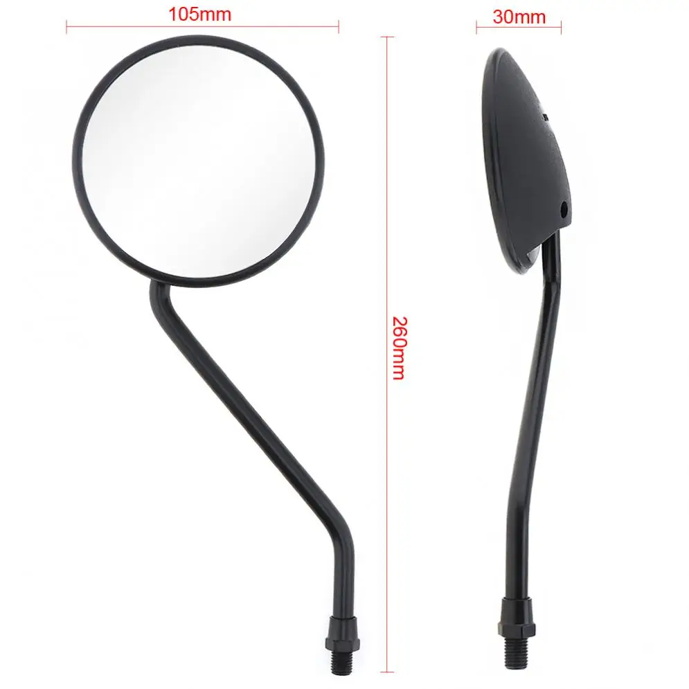 2pcs 10mm Modified Plated Universal Stylish design Motorcycle Rearview Mirror Round Iron Mirror Motorcycle decoration