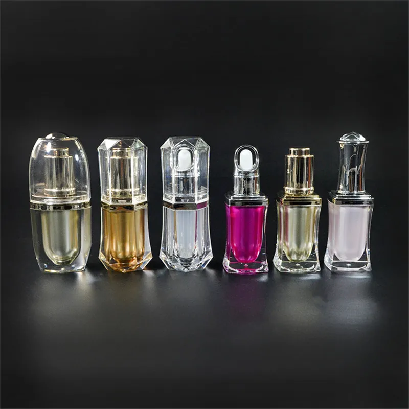 

Free shipping *15g 30g 50g high quality small black plastic acrylic cosmetic jar acrylic Plastic Cosmetic Packing Container