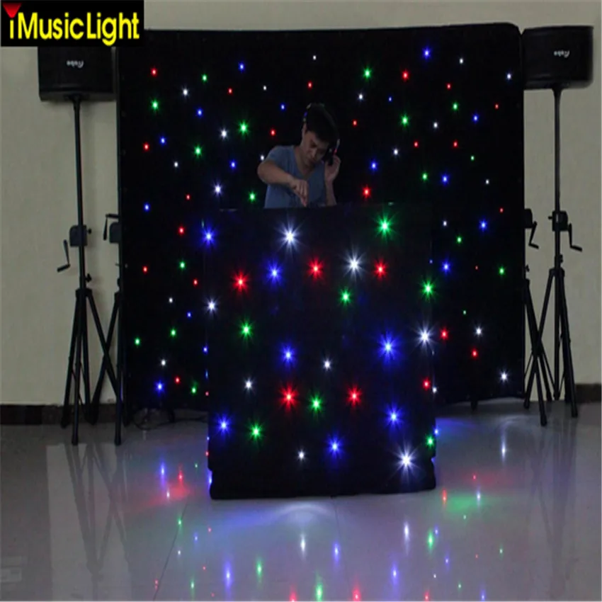 

4Mx4Mtr Starcloth Sparkley Drape RGBW LED Star Cloth LED Stage Backdrop DMX Controller