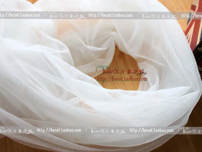 free shipping 3m/lot  1.4-1.8m white Jacobs mesh fabric lace wedding dress Veil diy accessories lace trim ribbon fabric 699