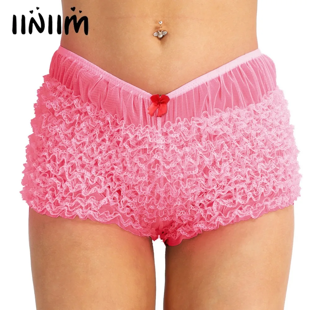 iiniim High Quality Women Ladies Lingerie Ruffled Lace Bloomers Knickers with a bow Sexy Panties Women\'s Underwear Underpants