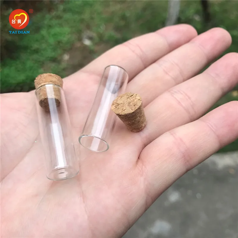 2.5ml Small Glass Storage Bottle With Cork Stopper Display Spices Food Saffron Jars Container Transparent Vials Jars 100pcs