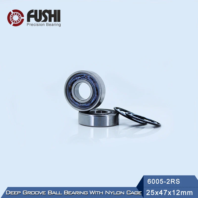 

6005RZ Bearing 25*47*12 mm ABEC-3 ( 4 PCS ) Mute High Speed For Pumps 6005 RS 2RZ Ball Bearings 6005RS 2RS With Nylon Cage