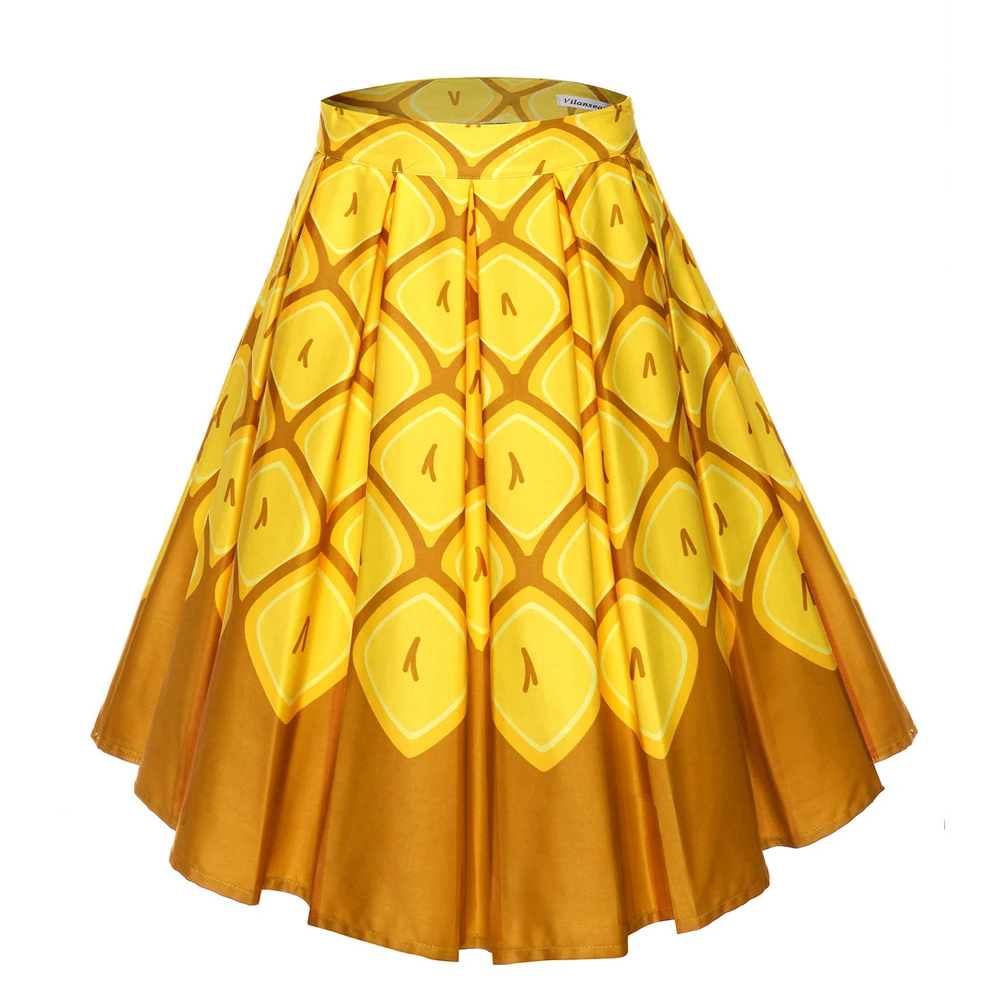 4XL Floral Music Print 50s 60s 2024 Swing Skirts Retro High Waisted Pleated Rockabilly Vintage Jurken Women Clothing 2020