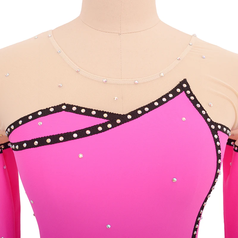 Customized Dress For Figure Skating Competition Women\'s Children\'s Rhythmic Gymnastics Performance Rose Red Performance Dress
