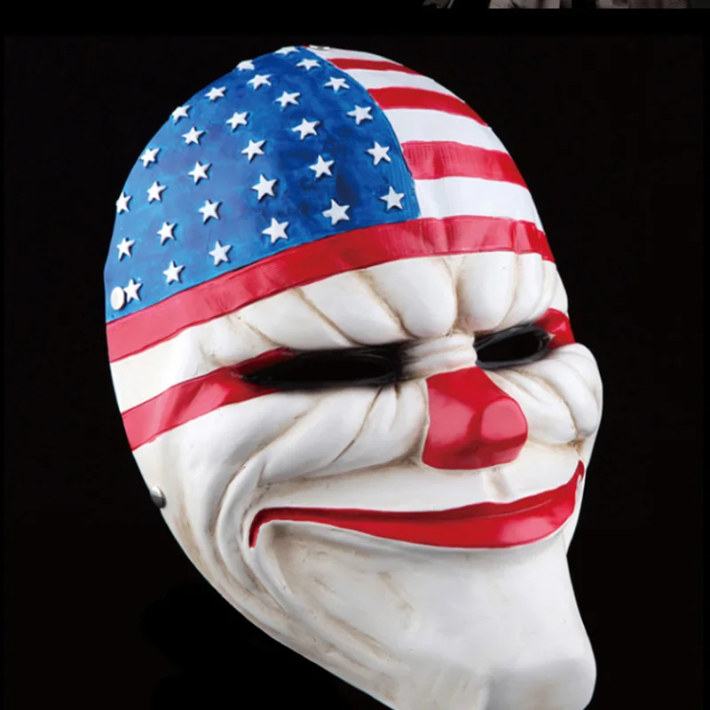 Payday 2 Mask Resin The Heist Dallas/Wolf/Chains/Hoxton Cosplay Halloween Horror Clown Masquerade Cosplay Carnaval Costume Props
