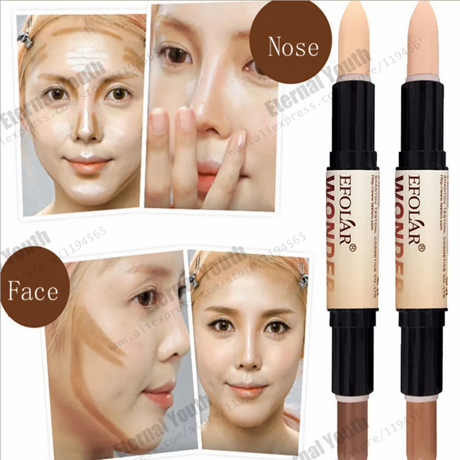 Double Headed High Light  Lie silkworm Shadow Makeup Pen Concealer Brightening 4 Colors Facial Nose