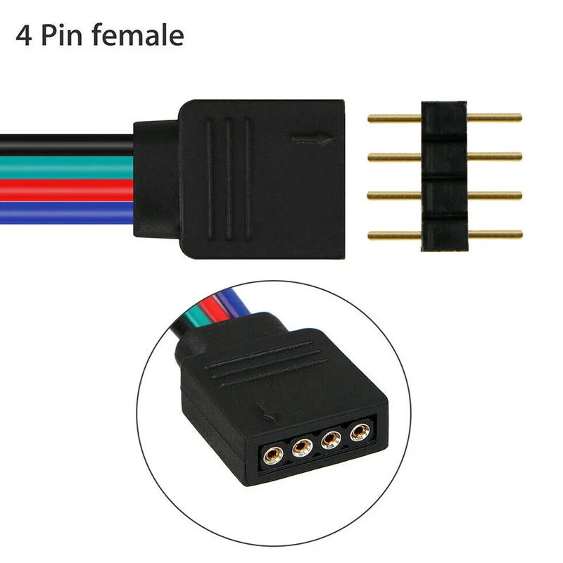 4Pin 5Pin LED Strip Connector for RGB RGBW RGBWW Color 5050 LED Strip Wire Connection Extension Connector Cable