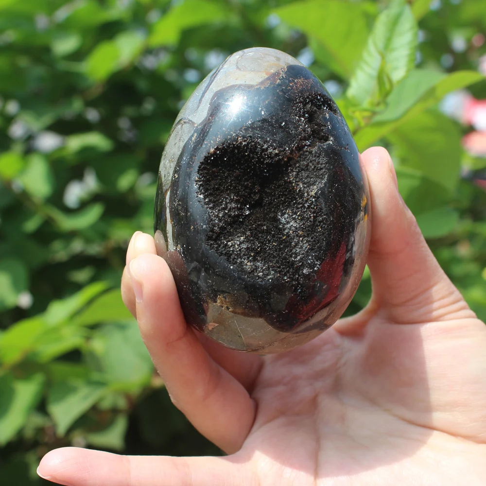 340g Natural curvature of the furnishing articles Turtle grain stone egg  Ball Septarian nodule  Crystal Healing quartz 06