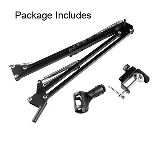 Microphone Suspension Boom Scissor Arm Stand Adjustable Foldable Mic Holder Studio Bracket