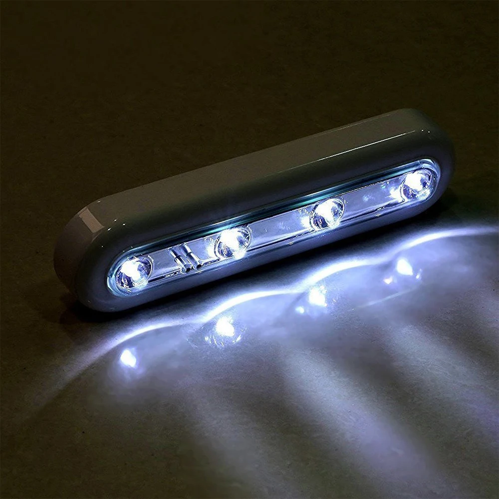 

DONWEI 4 LED Touch Sensor Night Light Cabinet Light Battery-powered Reading Lamp for Wardrobe Ktchen Bedside Car