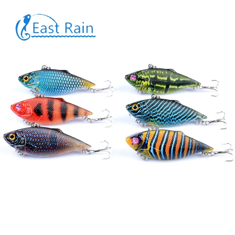 

East Rain 6.5cm 7.7g Painted All Range Bait Freshwater Saltwater Fishing Lure Sinking VIB Artificial Hard Bait Free Shipping