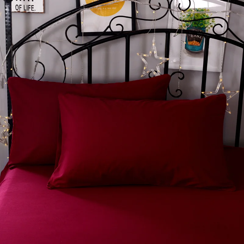 2 pieces 100% Polyester Solid color Super-soft Advanced Encryption Fabric Pillowcase 50 * 70cm Various specifications